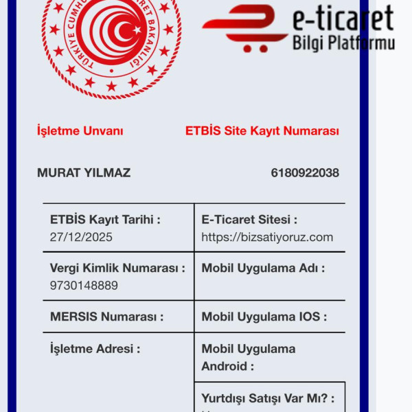 ETBİS KAYIT BELGESİ 